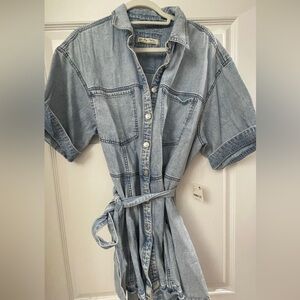 We the Free Light Blue Denim Shirt Dress with belt